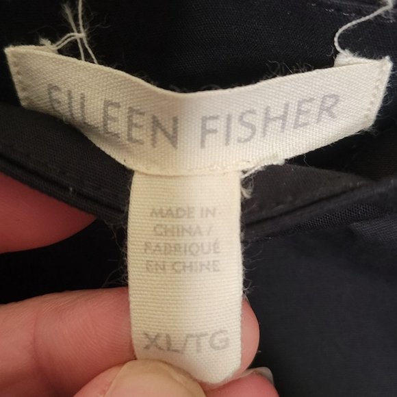 Eileen Fisher Women's XL Black Organic Cotton Tank Apron Dress Side Zip closure - Picture 7 of 10